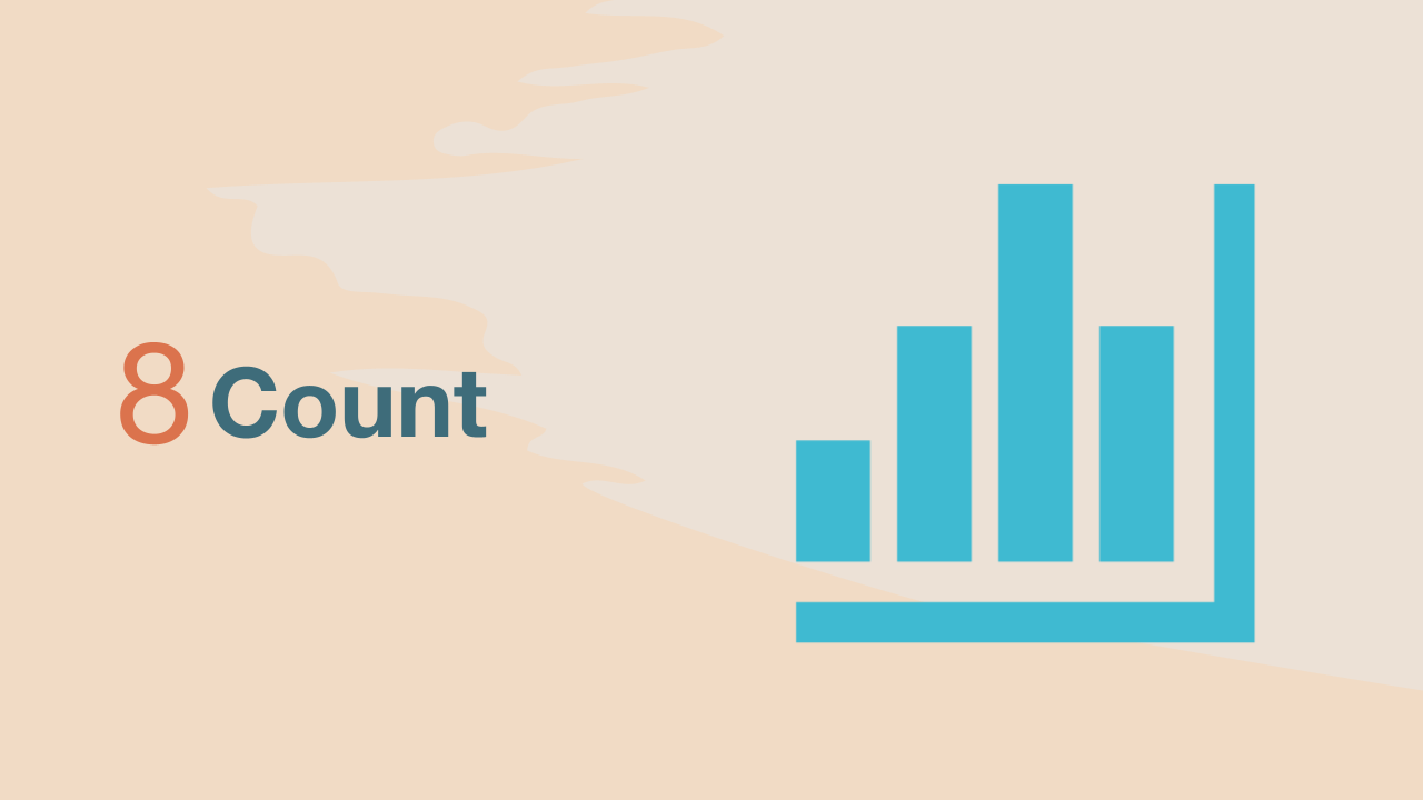 Vertical bar chart icon for count graphic