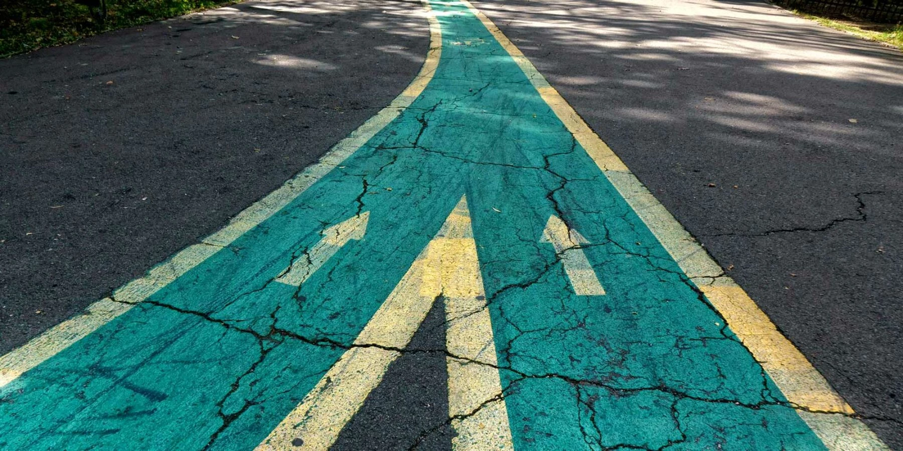Blue street lines with arrows merging together