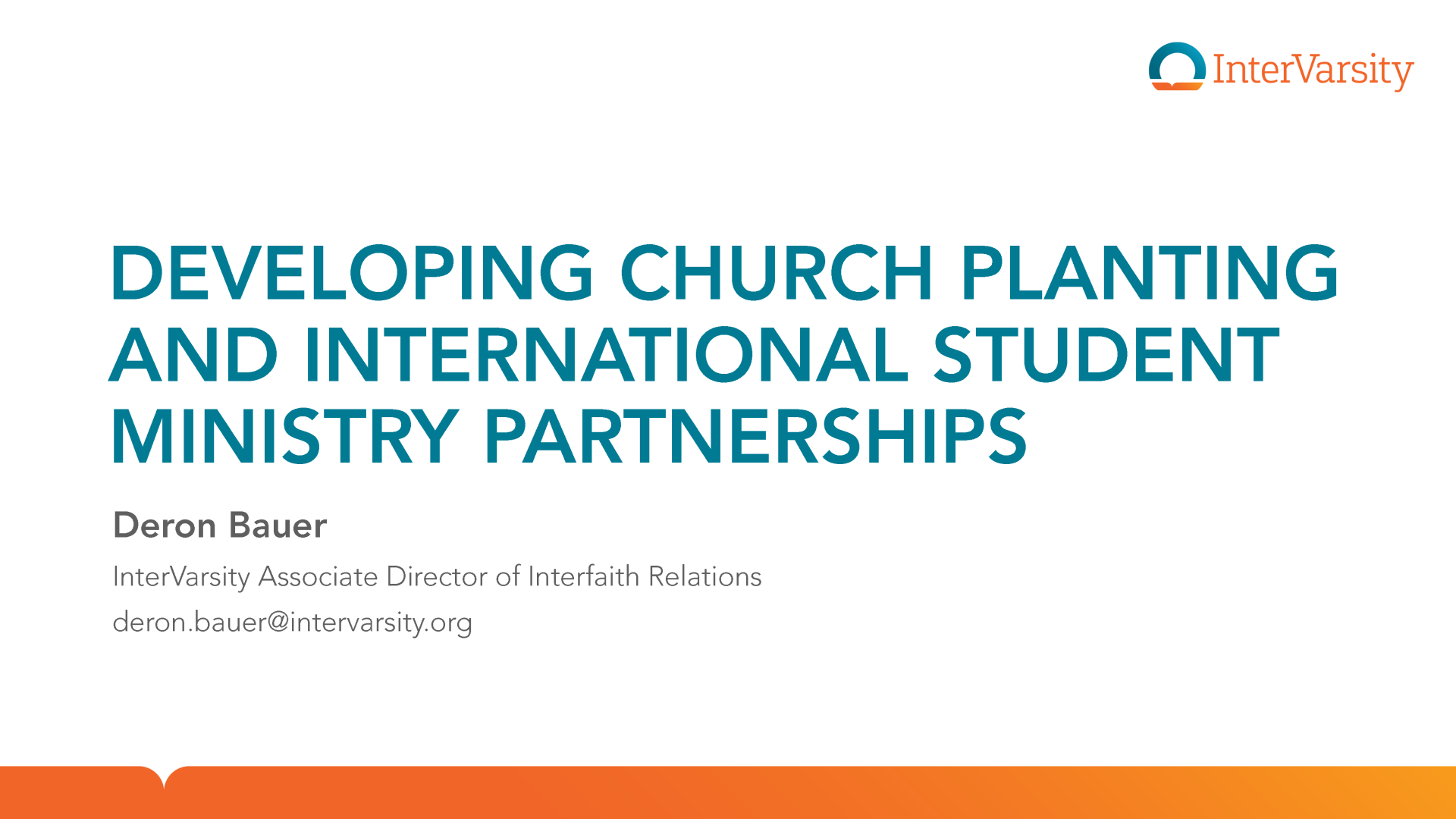 Developing church planting and international student ministry partnership slide 1